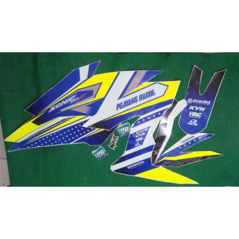 DECAL CUSTOM SUKA SUKA HONDA SONIC 150R / STICKER VARIASI KOMBINASI FLOW STABILO/Oren SATABILO/PINK 