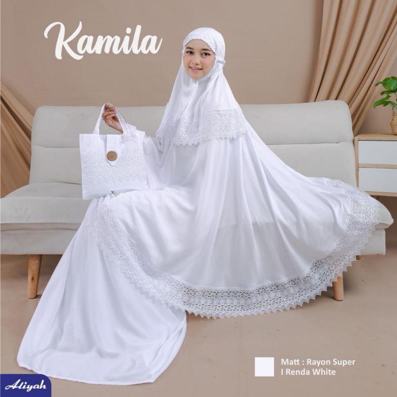 MUKENA DEWASA RAYON PREMIUM PUTIH POLOS RENDA IMPORT MEWAH MUKENAH SESERAHAN UMROH HAJI ALIYAH POTON
