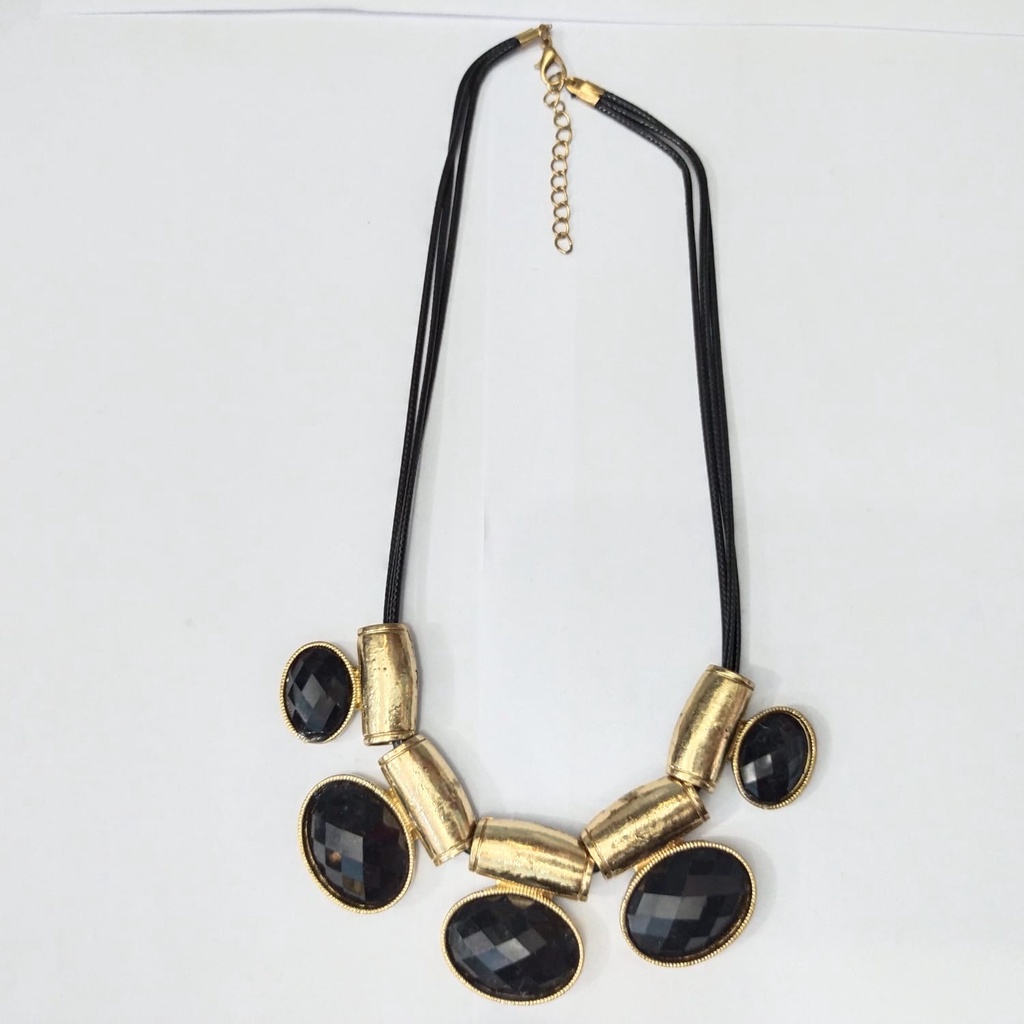 Kalung Permata Kristal Hitam Fashion Kekinian