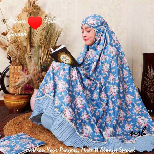 Mukena floral plisket / mukena plisket / mukena lebaran / mukena terbaru