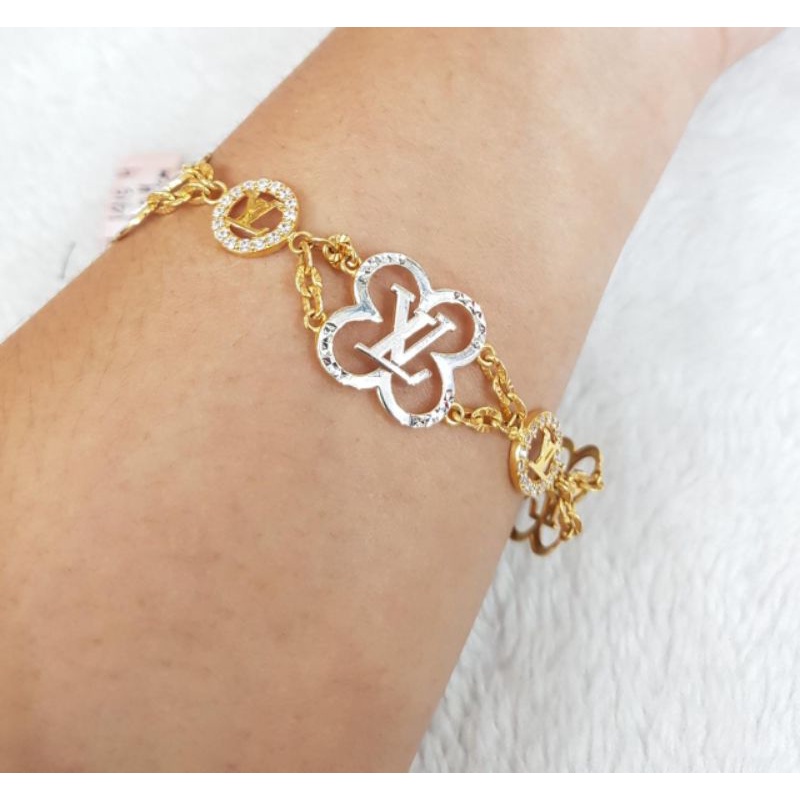 GL1415H300H gelang gold rolex LV permata kombinasi emas putih asli berat 9 pj 20.2cm kadar 70% 16k