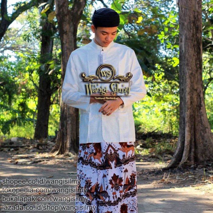 Baju Koko Putih Polos Lengan Panjang, Koko Tanpa Bordir, Baju Koko - Putih, M