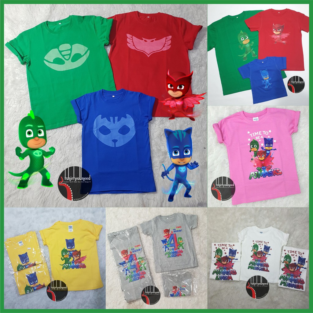 Kaos Anak Dewasa TYN CatBoy Cat Boy Owlette Gekko Gecko