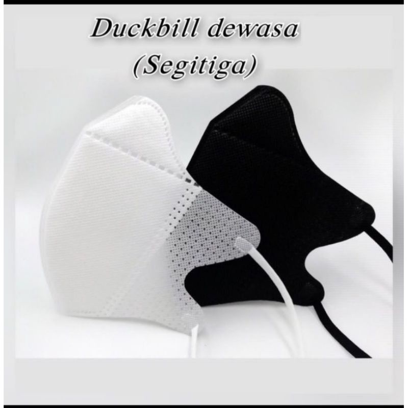Ecer Duckbill Garis Masker Dukbil Dewasa Putih Hitam Earloop Face Mask Satuan Repacking
