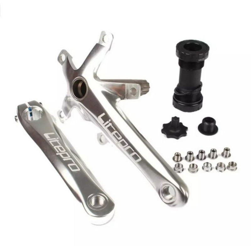 LITEPRO crankset Hollow with BB folding bike BCD 130 sepeda Lipat SELI