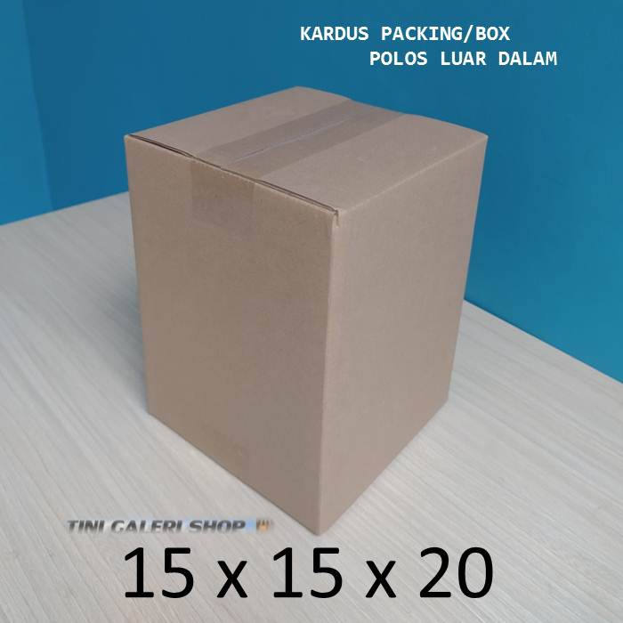 

Kardus Packing-Box Uk.15x15x20 cm Polos Luar Dalam-Kardus Baru