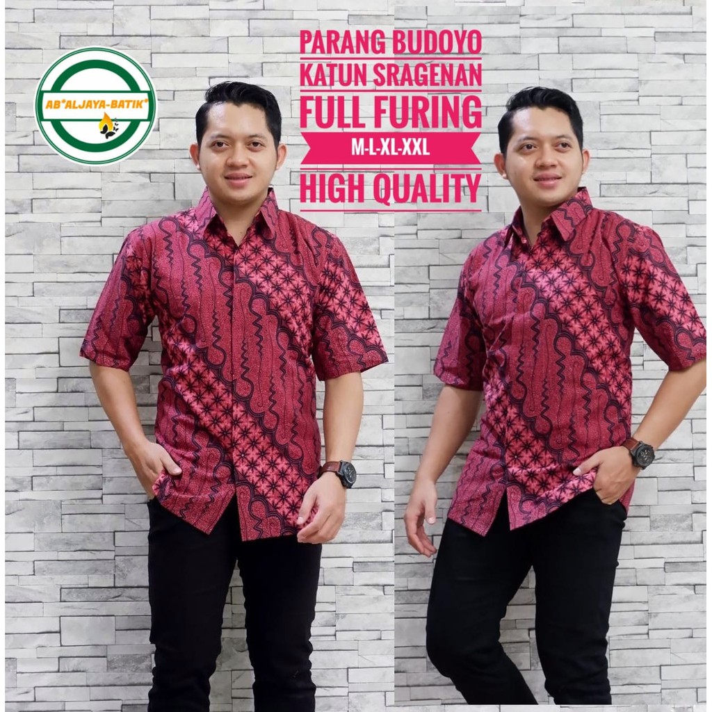 PARANG BUDOYO Kemeja Batik Pria Lengan Pendek Katun Halus FULL FURING Batik Aljaya