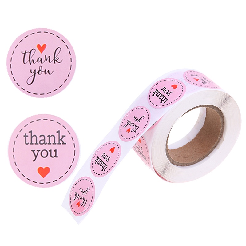 【Theredsunrisesiwy.id】Thank You Stickers Seal Labels 500pcs 1 inch Pink Wedding Party Favors Stickers