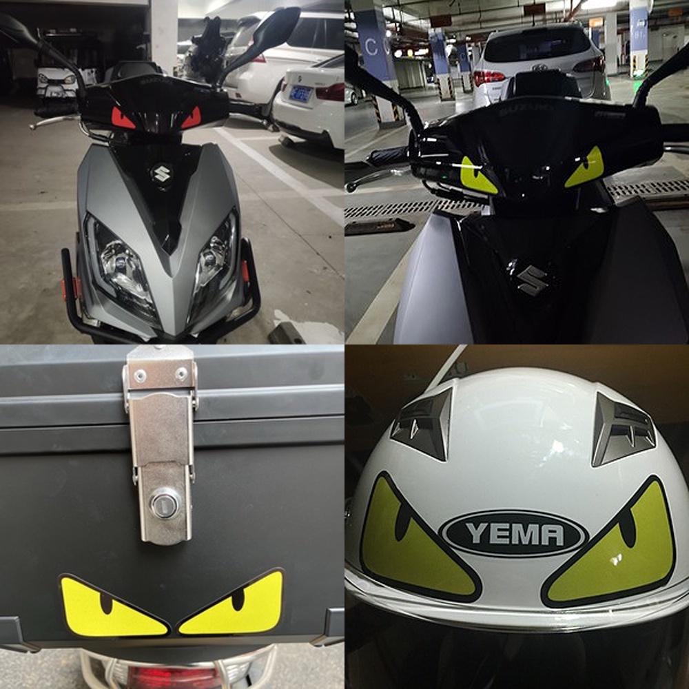 Winker Eye Anime Sticker Stiker Thailand Stiker Mata Monster Iblis Mata Monster Reflektif Sepeda Motor Sepeda Mobil Decals untuk Honda Beat Xrm 125