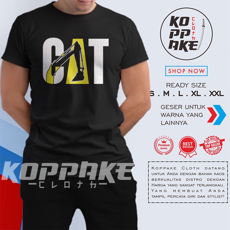 Kaos Alat Berat Excavator Caterpillar Siluet Baju Distro