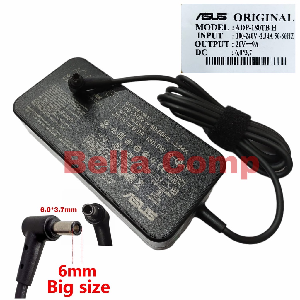 Charger Laptop Asus Rog ZephyRus GA502 GA502D GA502DU FX705D FX705DT FX705DU 20V 9A 180W 6.0*3.7mm