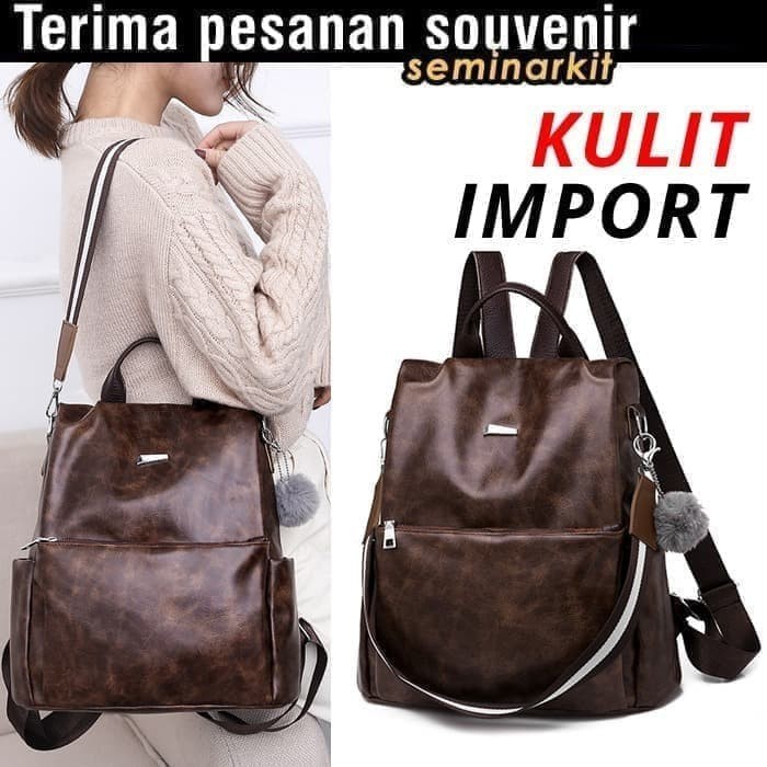 

Produk Terbaik - Tas Backpack Ransel Wanita Import Coklat Gsupnx