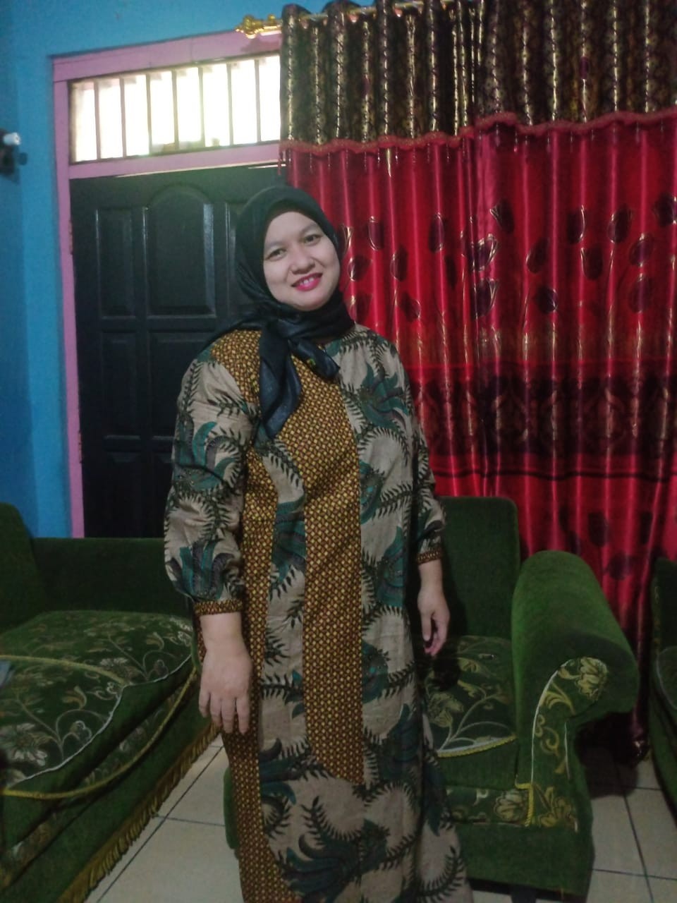 Gamis Batik Modern Murah Katun Halus Kombinasi Truntum, Ori Batik Aksara Pekalongan Big Size Jumbo