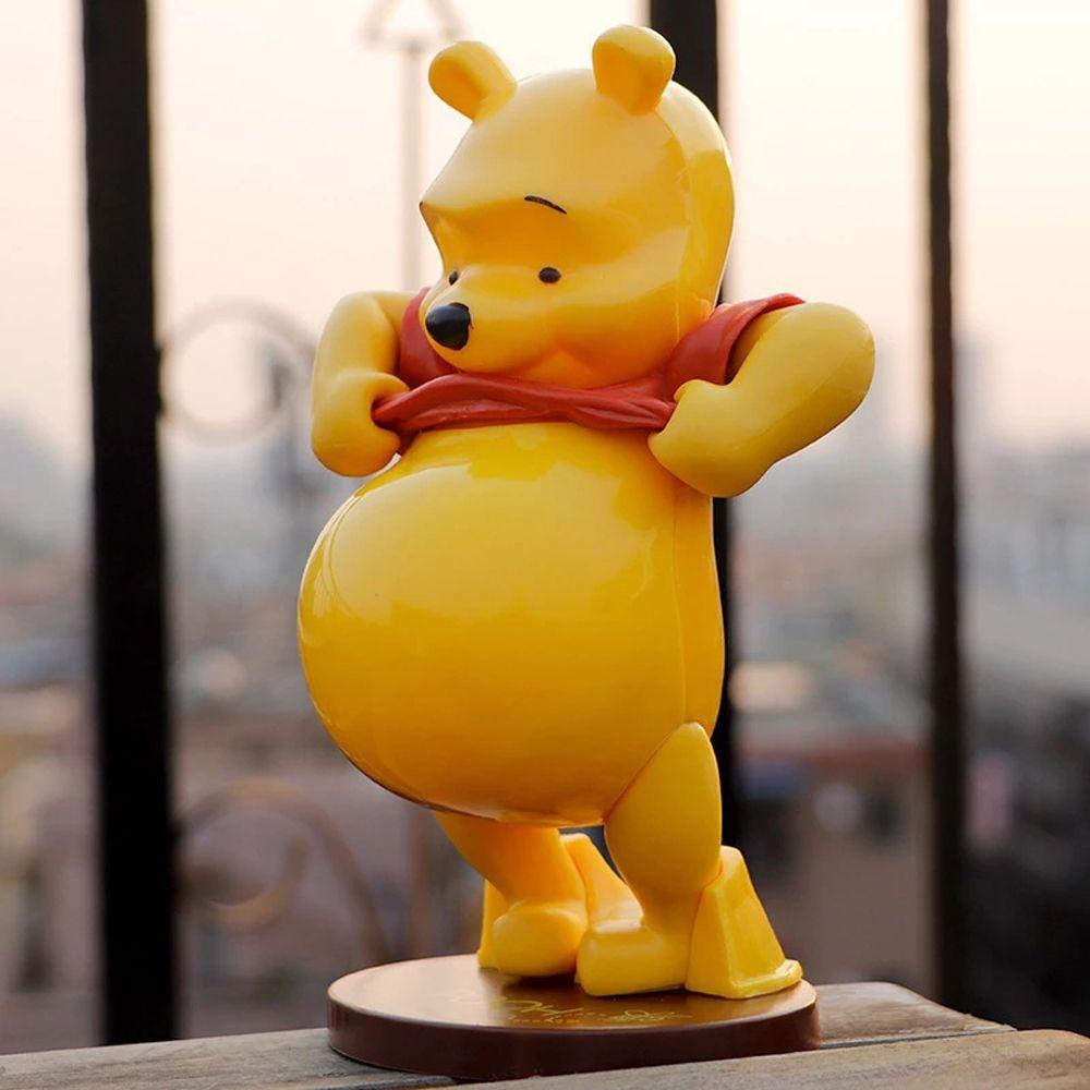 AUGUSTINA Koleksi Dekorasi Meja Winnie The Pooh Model Kreatif Ornamen Mobil Mainan Kartun Beruang Action Figure