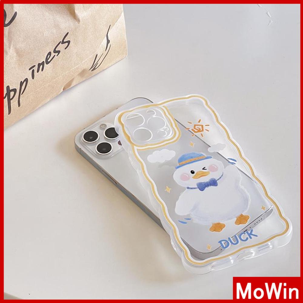 iPhone Case Silicone Soft Case Clear Case Wave Non-Slip Shockproof Camera Cover Protection Duck Cute Compatible For iPhone 13 Pro Max iPhone 12 Pro Max iPhone 11 iPhone7 Plus