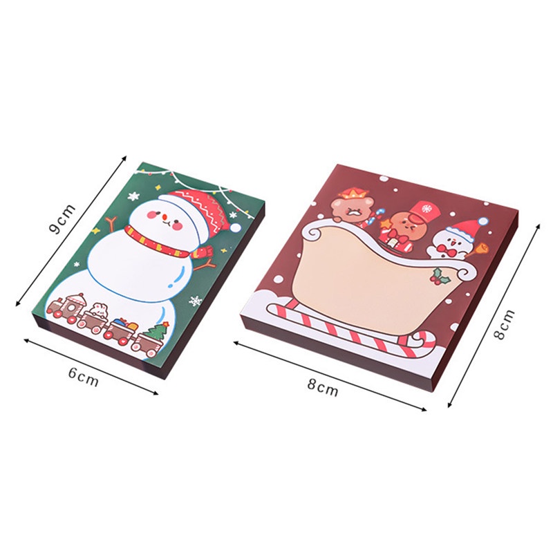 Tk 50 Lembar Kertas Memo Sticky Note Tema Natal Untuk Stationery Sekolah / Kantor