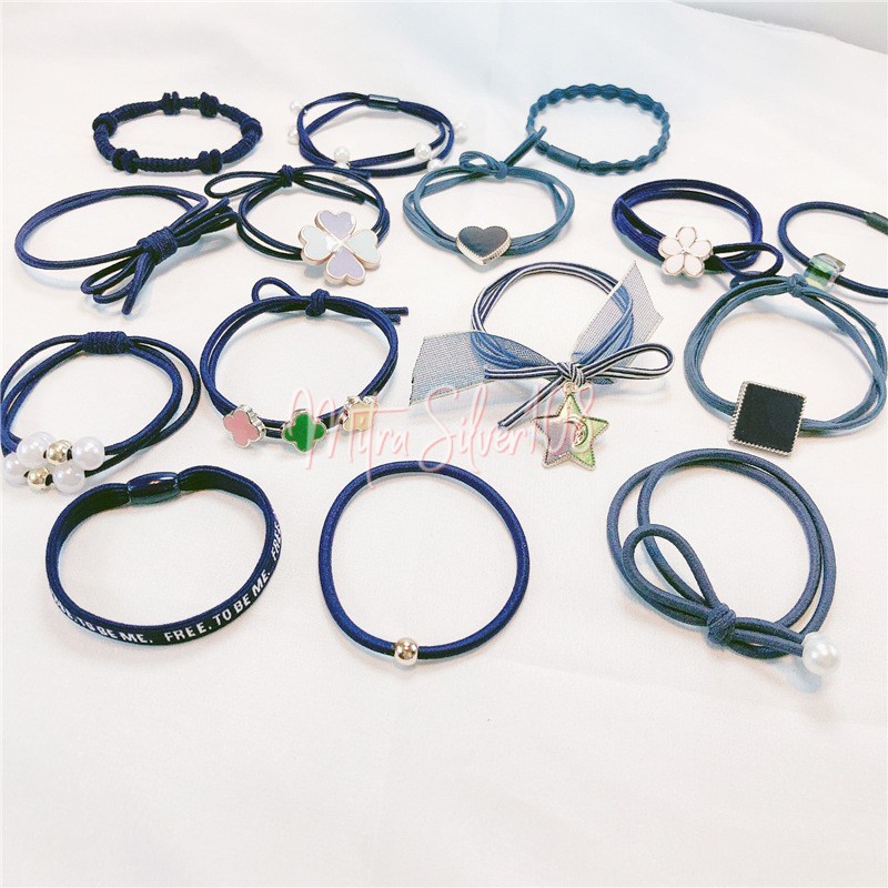 [MS108] KCR 15 - Ikat Rambut Karet Elastis Untuk Wanita Dewasa Anak Gaya Casual Fashion Korea