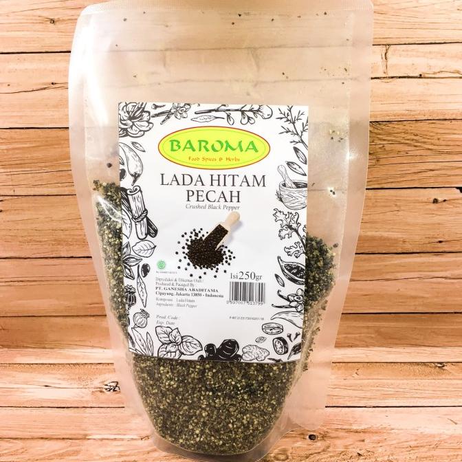 

bumbu Lada Hitam Pecah / Ground Black Pepper 250gr - Baroma Bumbu Rempah