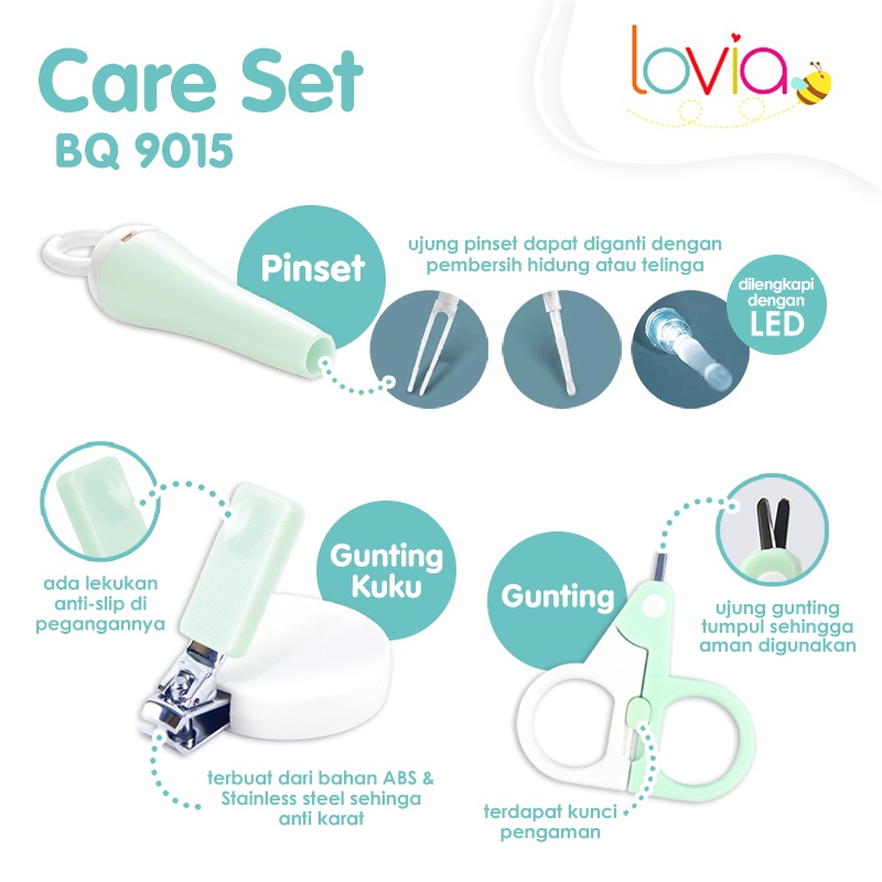 Babyqlo Manicure Set 6 In 1 / Nail Care Set (Perlengkapan Manikur Bayi 6in1)