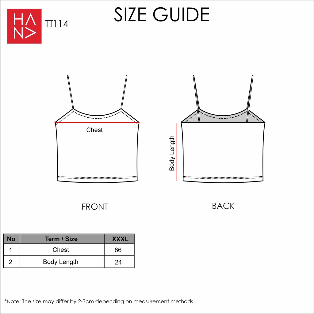 [BIG SIZE] HanaFashion JKT - Kendall Crop Tank Top Wanita Tank Top Crop Big Size - TT114