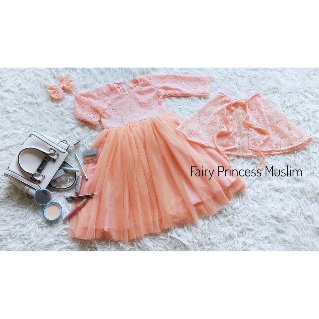 BAJUNIK DRESS FAIRY MUSLIM ANAK WARNA PEACH 8-10 TAHUN/KOSTUM NEWBORN/GAMIS NEWBORN/BAJU NEWBORN/GAM