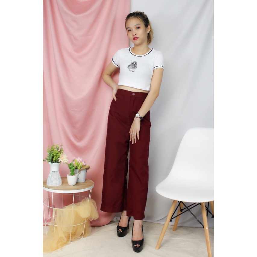 BEFAST - ZRX OOTD Celana Kulot ALIMAH / Celana Kulot Panjang Hw Highwaist Kancing Reseleting Rayon Premium / Kulot Kekiniaan Wanita Remaja / Celana Pankang Polos Casual / Celana Kulot Terlaris / Trendy / Celana Panjang Kulot Banyak Warna / Termurah