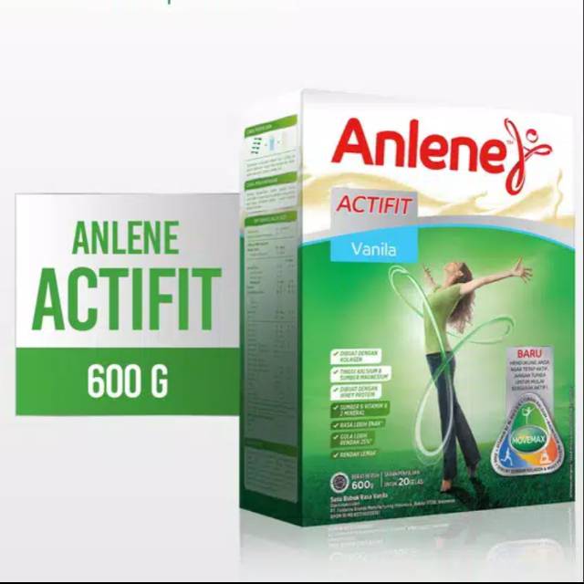 Anlene Actifit Vanilla 600gr - Susu Bubuk - Susu Nutrisi Tulang, Sendi, dan Otot