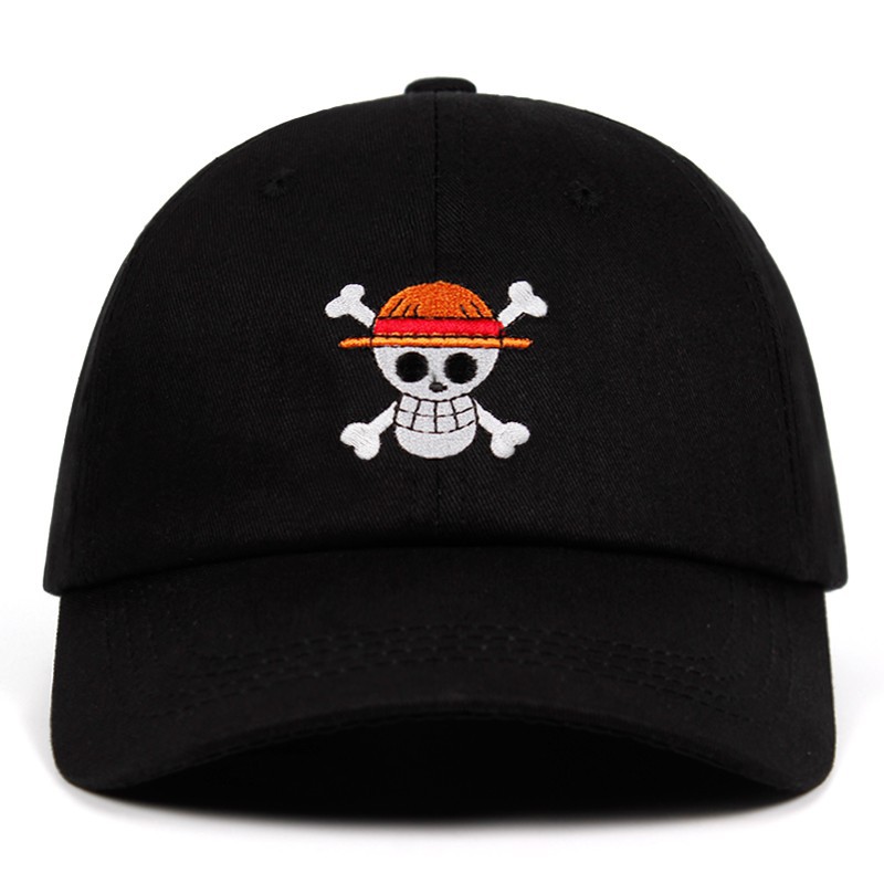 topi Unisex bordir One Piece Anime topi pria Topi Baseball Kualitas tinggi topi wanita fashion