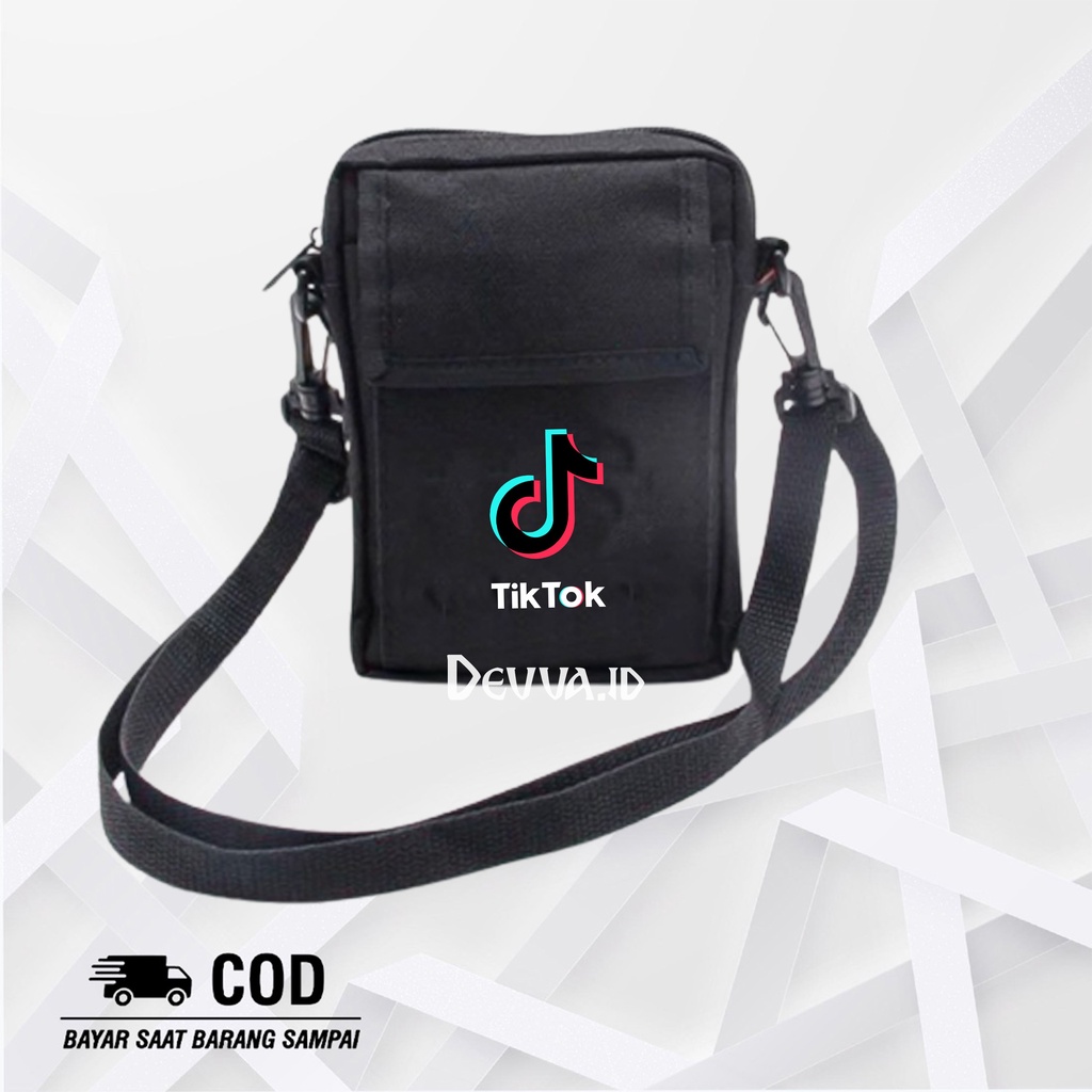 Tas Selempang Pria Wanita Kasual Tiktok Tas Slempang Keren Sling Bag Bahu Unisex Bahan Kanvas | Devva.Id