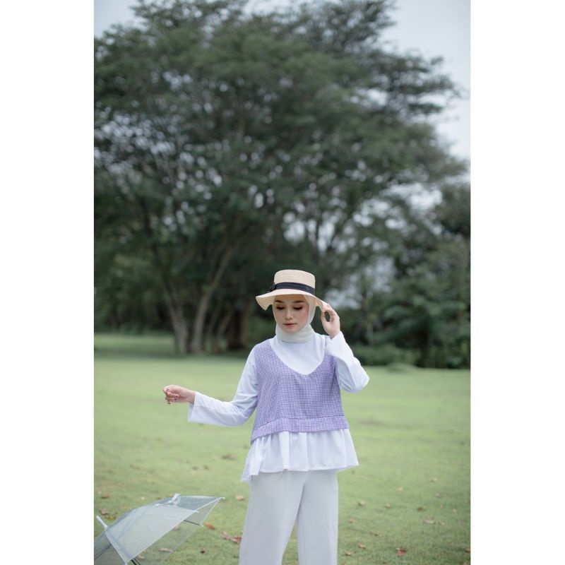 Blouse korea Desmala Double Square Top Lilac
