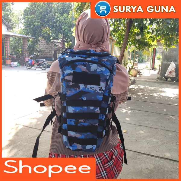 jual tas punggung sepeda loreng biru tas punggung buat sepeda