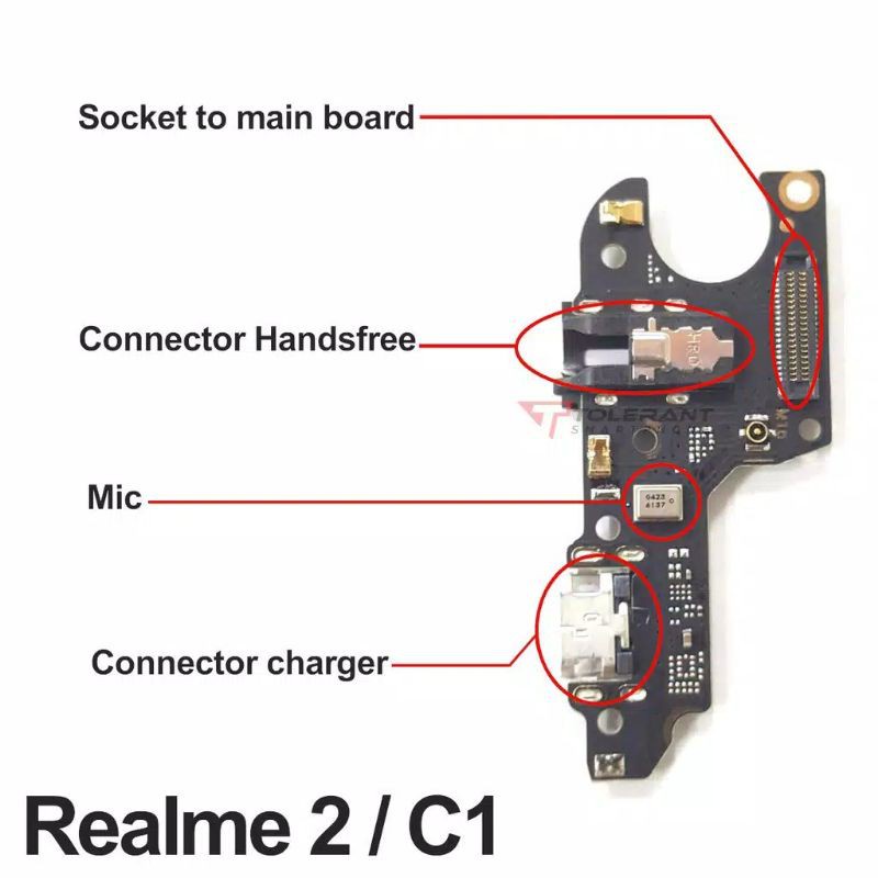 BOARD CONEKTOR KONEKTOR PAPAN CHARGER CAS REALME 2 RMX1805 RMX1809 / REALME C1 A1603