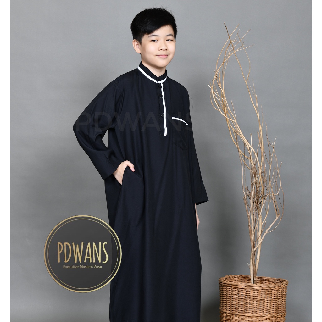 JUBAH ANAK REMAJA TANGGUNG Baju Muslim Anak Jubah Gamis Putih Hitam