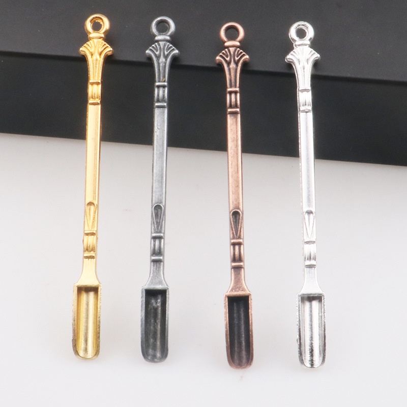 1pcs Sendok Stainless Steel Mini Sendok Emas Aduk Kopi/Teh Sniffer Rasa Bau/Gold Ornamen Peralatan Makan Desain Novel/Sendok spatula Asap Dengan Cincin/Sendok Mungil