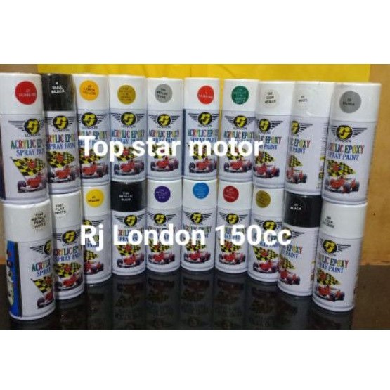 Pilok/Pylok/Pilox Cat Semprot RJ London 150c Ready Semua Warna.Merah Kuning Hijau Biru Putih Ungu dll