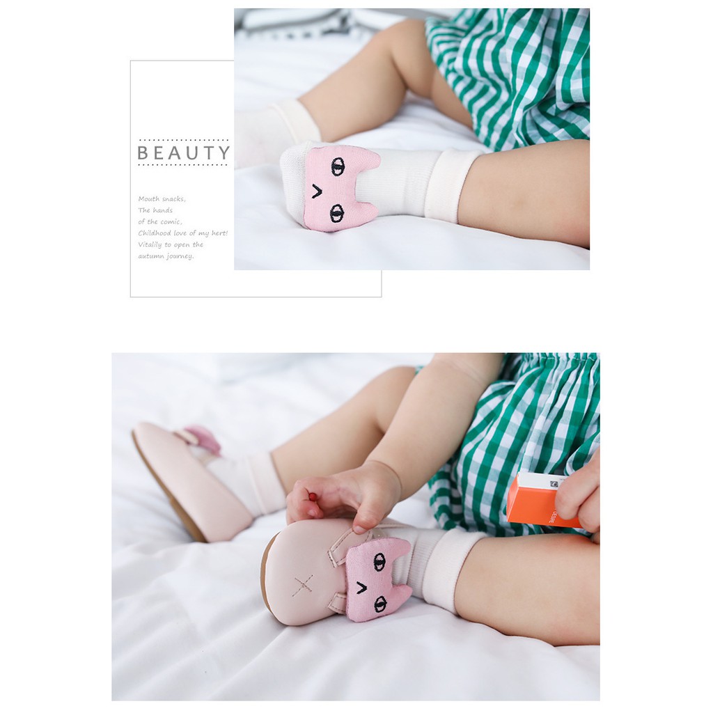 Prewalker kaos kaki bayi kaos kaki pendek 3D motif Kartun anti slip