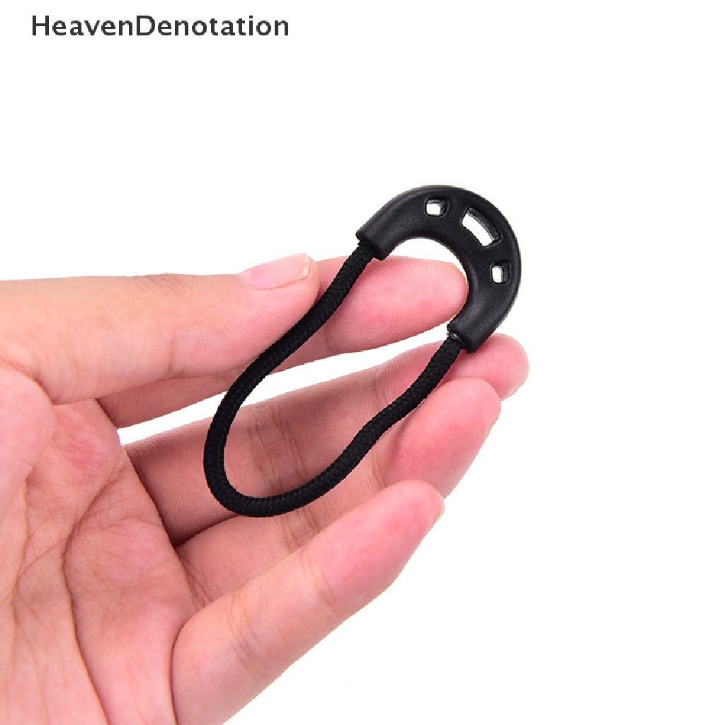 (Heavendenotation) 10pcs Tali Penarik Resleting Edc Warna Hitam Untuk Tas Ransel / Pakaian / Travel / Outdoor