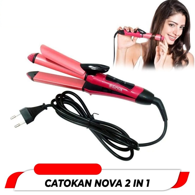 HOPE STORE - [ BISA COD ] Catok Rambut [ Original Nova 2 in1 NHC-2009 ] Catokan Rambut Pelurus dan Keritingin