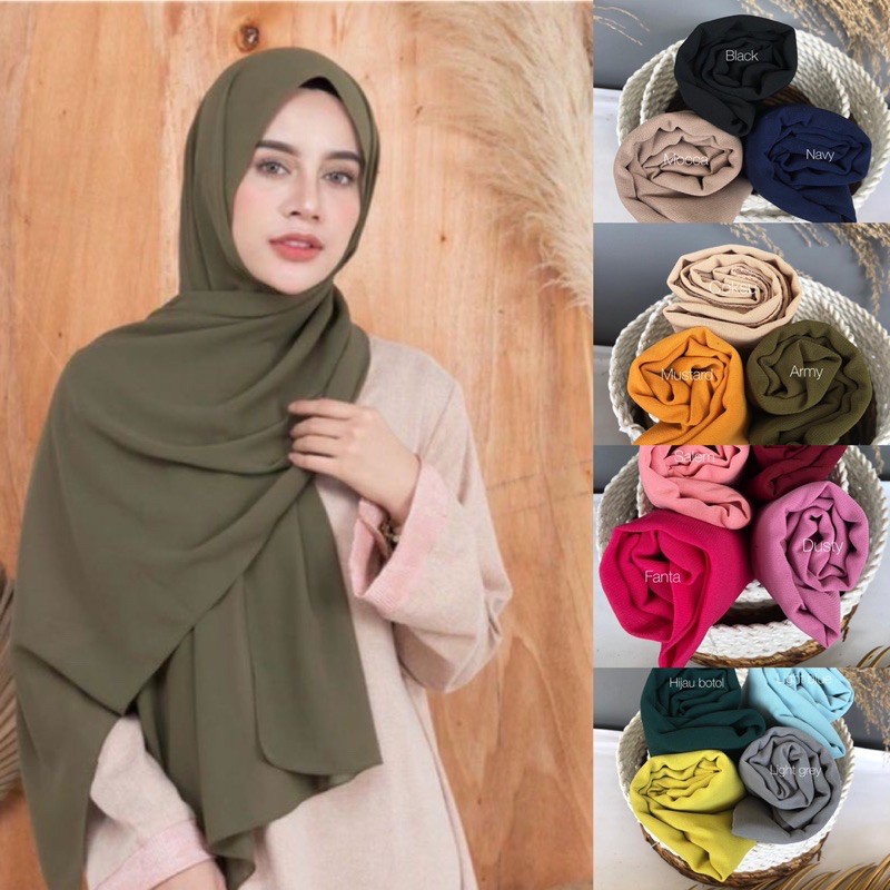 Pashmina ceruty hijab baby doll ceruti premium jilbab diamond