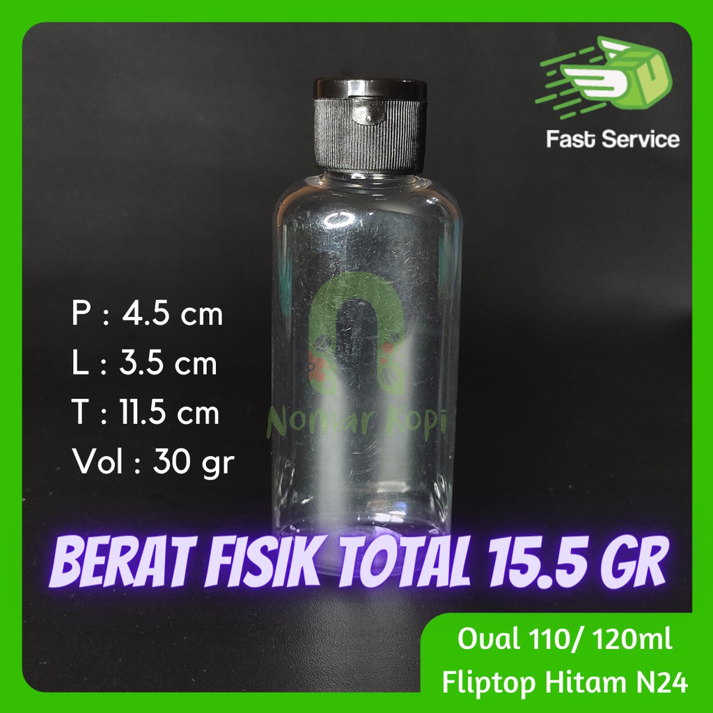 Botol 120ml Oval Fliptop