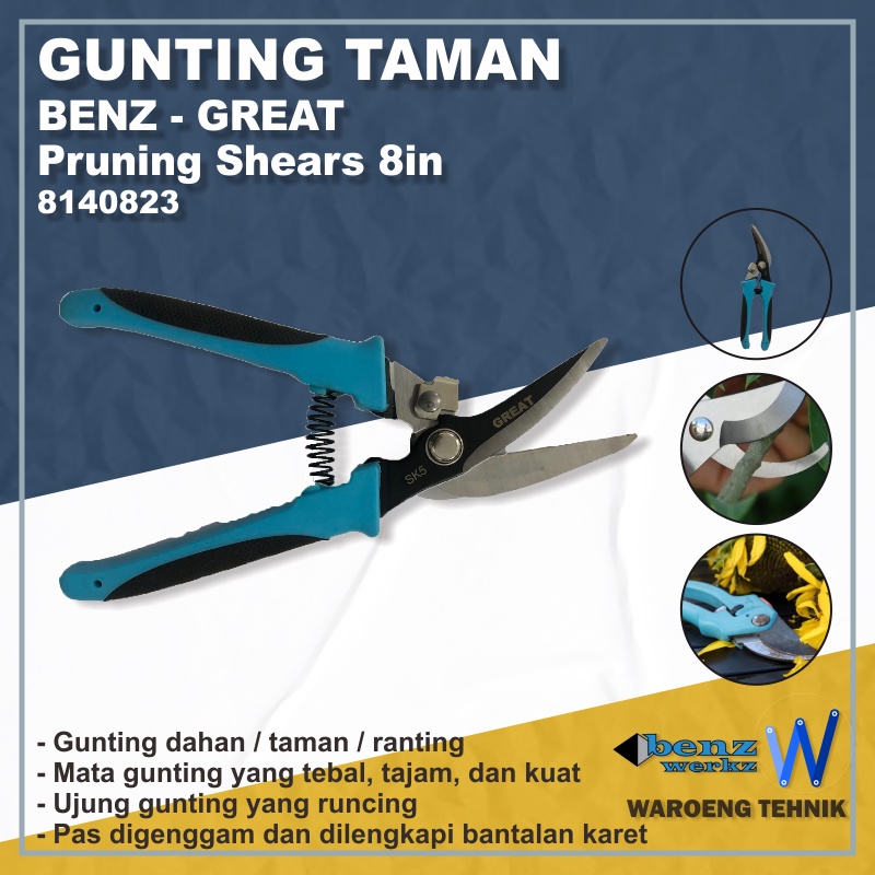 

Gunting Taman 8in GREAT Pruning Shear 8" (8140823)