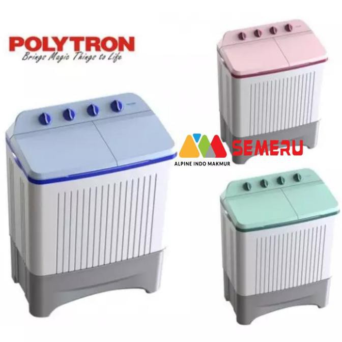 Hanya Disini] Polytron Mesin Cuci Twin Tub / 2 Tabung 9 Kg Pwm-9366H Khusus Makassar