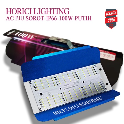 MEREK HORICI ASLI BARU LED 100W  PJU SOROT LAMPU JALAN OUTDOOR INDOOR PENERANGAN STREET LIGHT