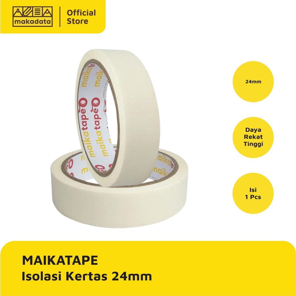 

ISOLASI KERTAS / MASKING TAPE MAIKATAPE 24MM MURAH