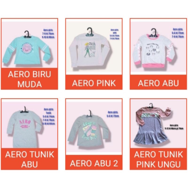 SWEATER AERO GIRLS TUNIK AERO GIRLS BAJU ANAK PEREMPUAN