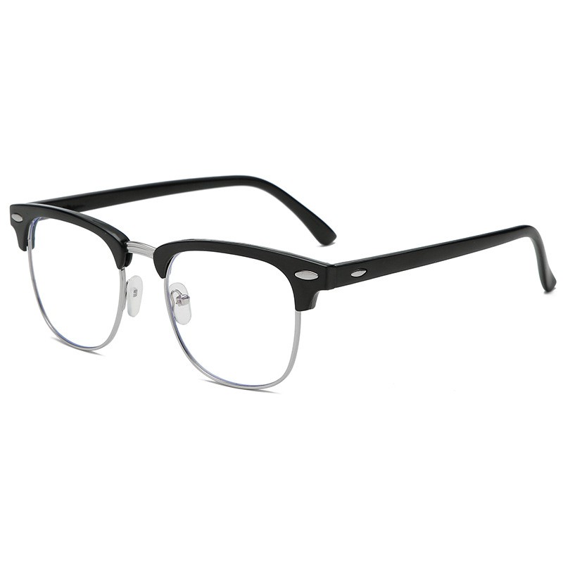 (27AN.ID) Kacamata KM32 Optik Flat Vintage Anti Radiasi UV400 untuk Pria / Wanita B13-#2 BLACK DOVE SILVER