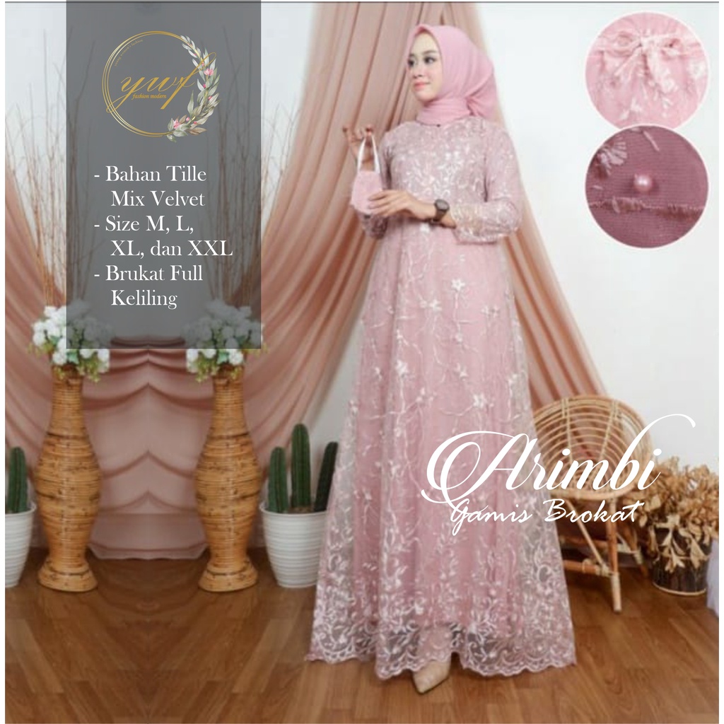 YWF ~ ( MODEL BARU ) GAMIS BROKAT MODEL TERBARU SEPESIAL LEBARAN 2022 SIZE S M L XL XXL | GAMIS FULL
