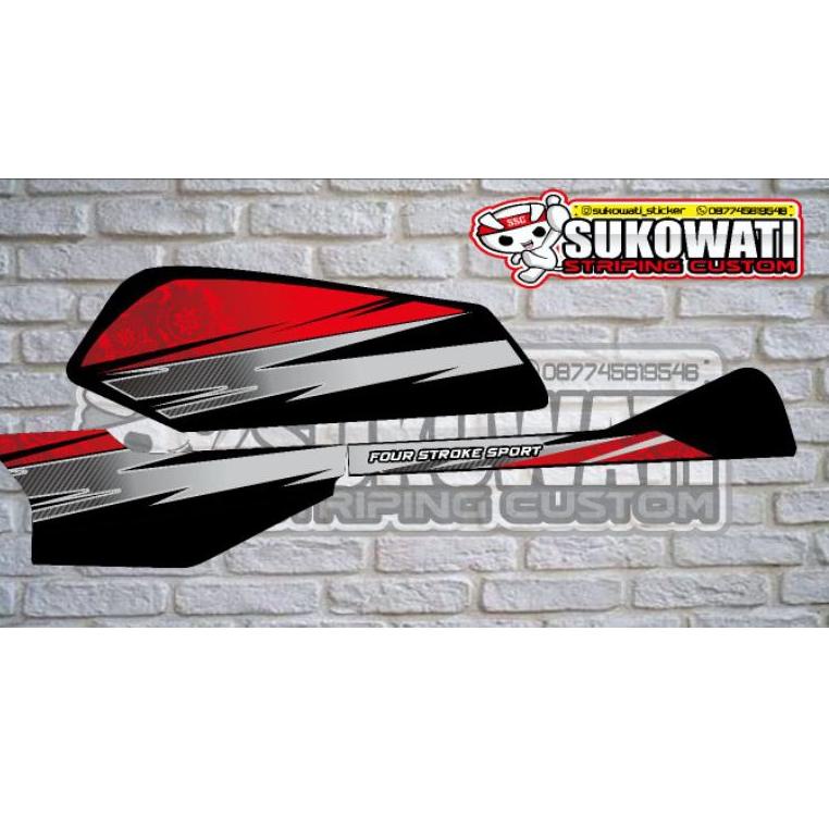 STRIPING STICKER HONDA GL PRO/MAX MERAH SILVER –TTO.01Jl22н
