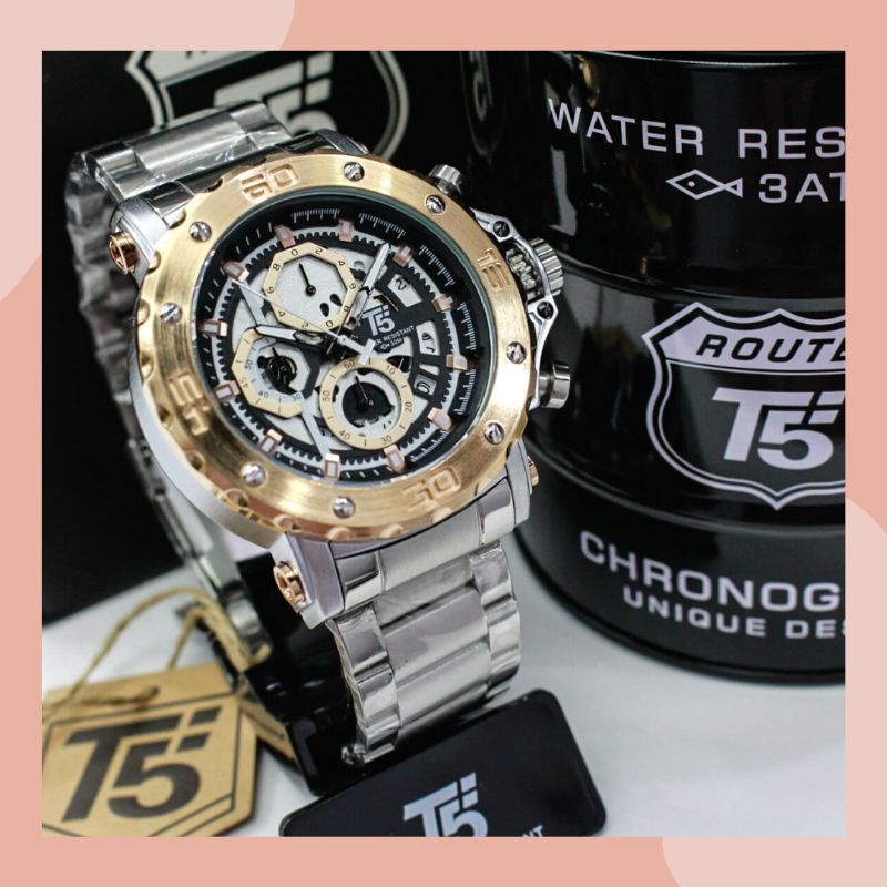 Jam Tangan Pria T5 H 3723 G Original 100%