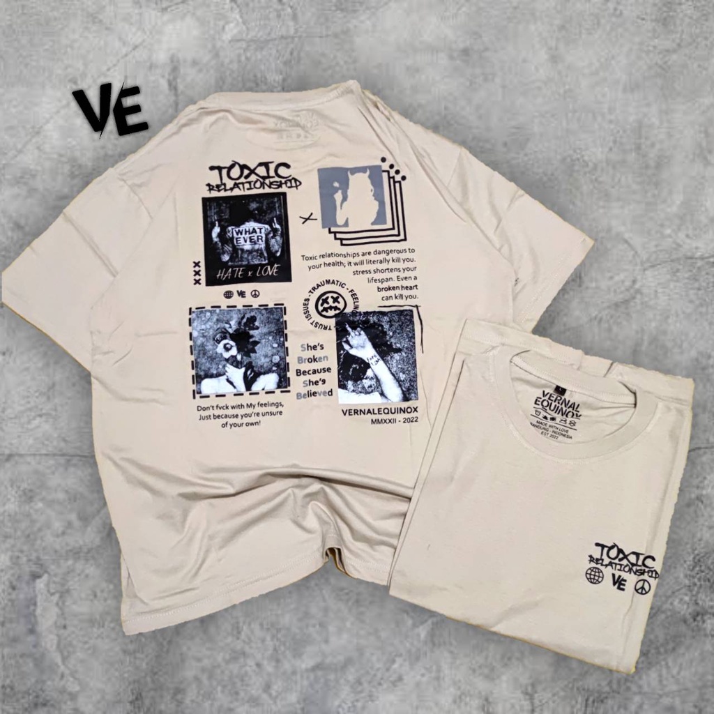 Kaos TOXIC CREAM / KREM - Vernalequinox / Vernal Equinox / Kaos Distro Bandung / Kaos Pria &amp; Wanita / Kaos Unisex Oversize Cricket Sevenkey Nexttime